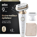 ¨¦pilateur ¨¦lectrique Braun Femme Silk-¨¦pil 9 3D, ¨¦tanche et Sans Fil, T¨ºte Pivotante 360¡ã, Accessoires Inclus