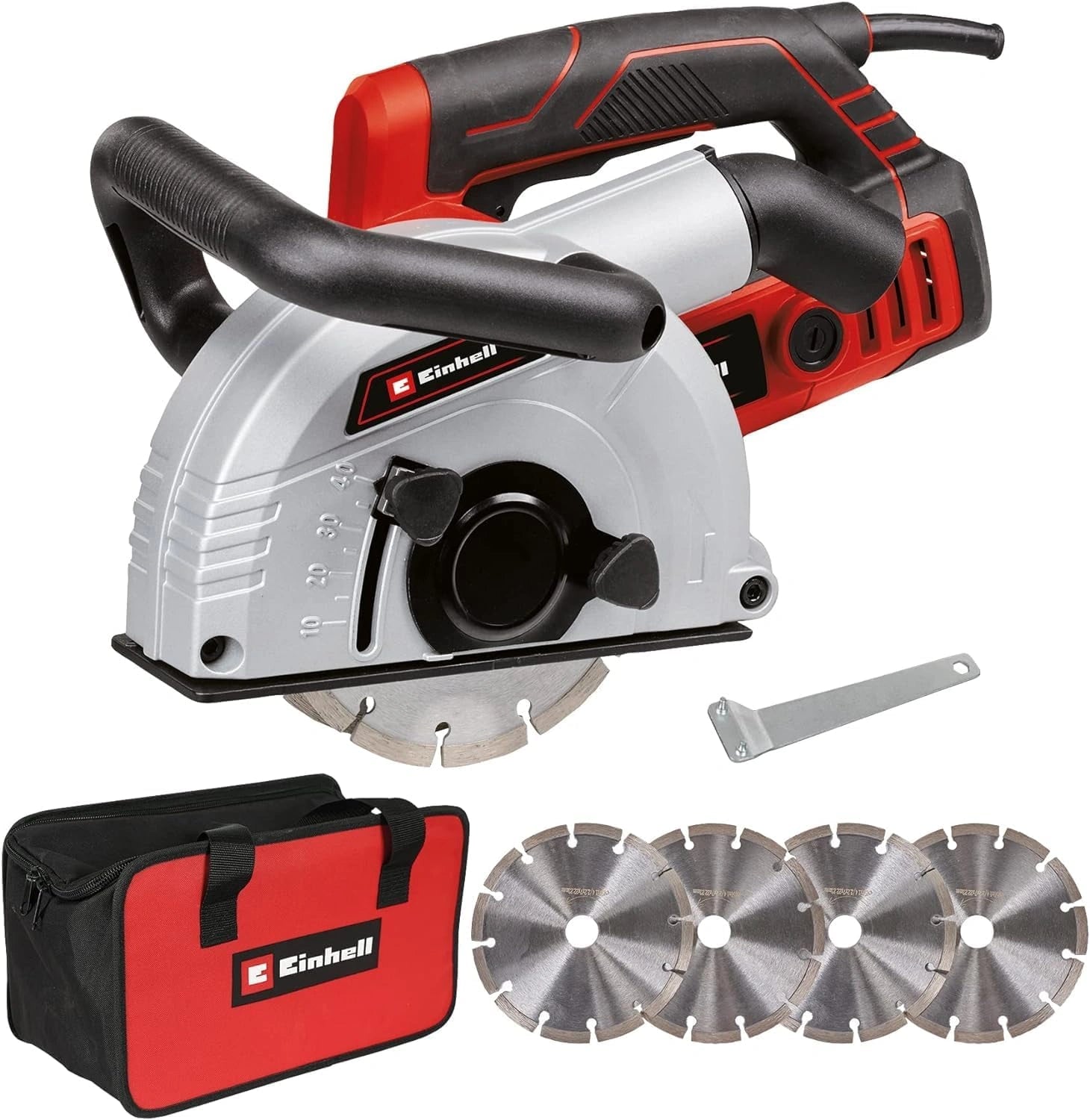 Rainureuse Einhell TE-MA 1700 - Puissance 1700W, Largeur Max 38mm, Profondeur Max 40mm, Sac de Transport + 4 Disques Diamant Inclus