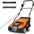 Scarificateur ¨¦lectrique 2 en 1 2000W - Largeur 40cm, Vitesse 3500tr/min, 5 Profondeurs et 3 Hauteurs R¨¦glables, Sac Amovible 55L - Outil de Pelouse Pliable (Orange)