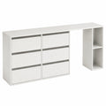 Commode de Chambre Blanche avec Étagère et Assemblage Rapide