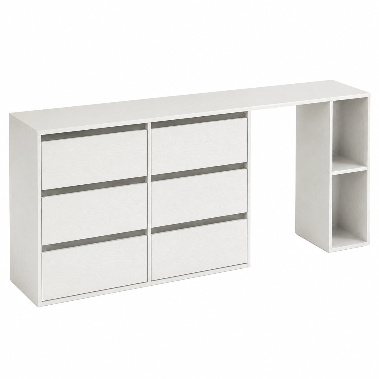 Commode de Chambre Blanche avec Étagère et Assemblage Rapide