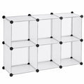 Étagère modulable à 6 casiers en plastique, montage facile, rangement transparent