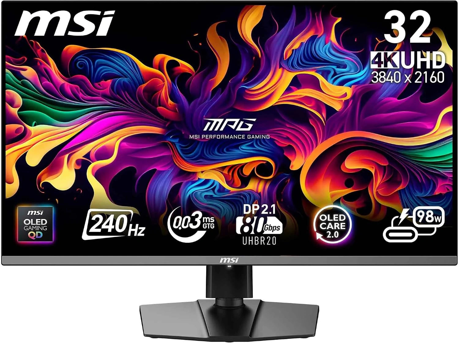 MSI ¨¦cran Gaming 31.5 4K UHD Quantum Dot OLED, 240Hz, HDR, G-Sync, HDMI 2.1