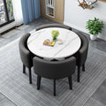 Table de salle ¨¤ manger moderne 80 cm avec 4 chaises pour salon ou cuisine