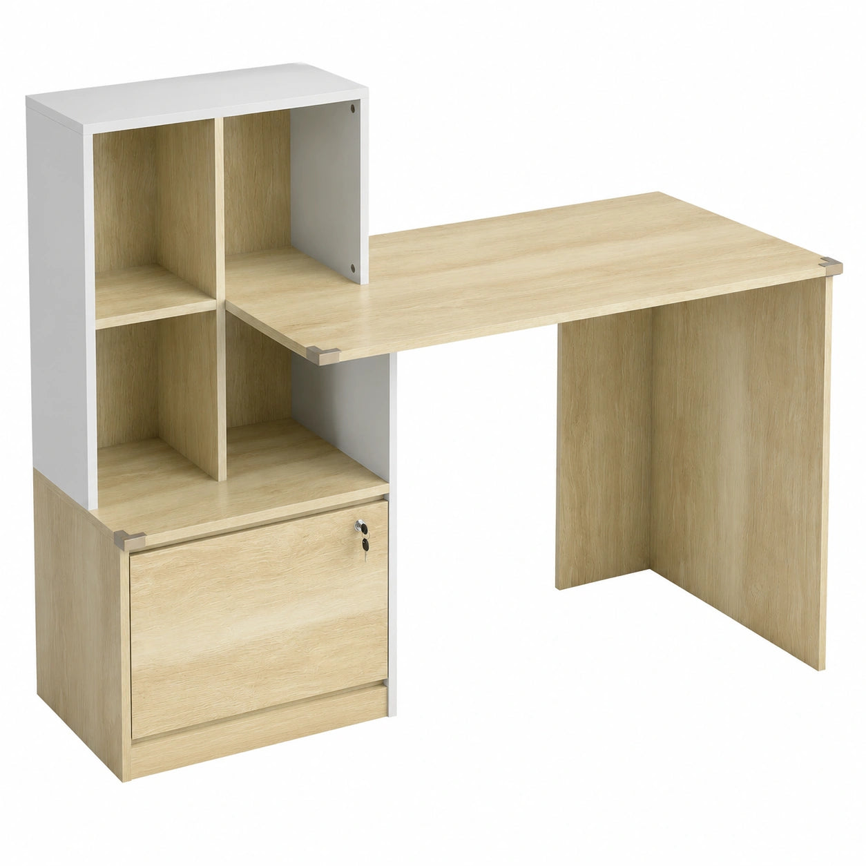 Bureau d'ordinateur avec rangement et tiroir verrouillable