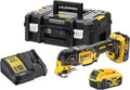 DeWalt Outil Multifonctions XR 18V 5Ah Li-Ion Sans Balais - 32 Accessoires - 2 Batteries - Coffret TSTAK, Jaune