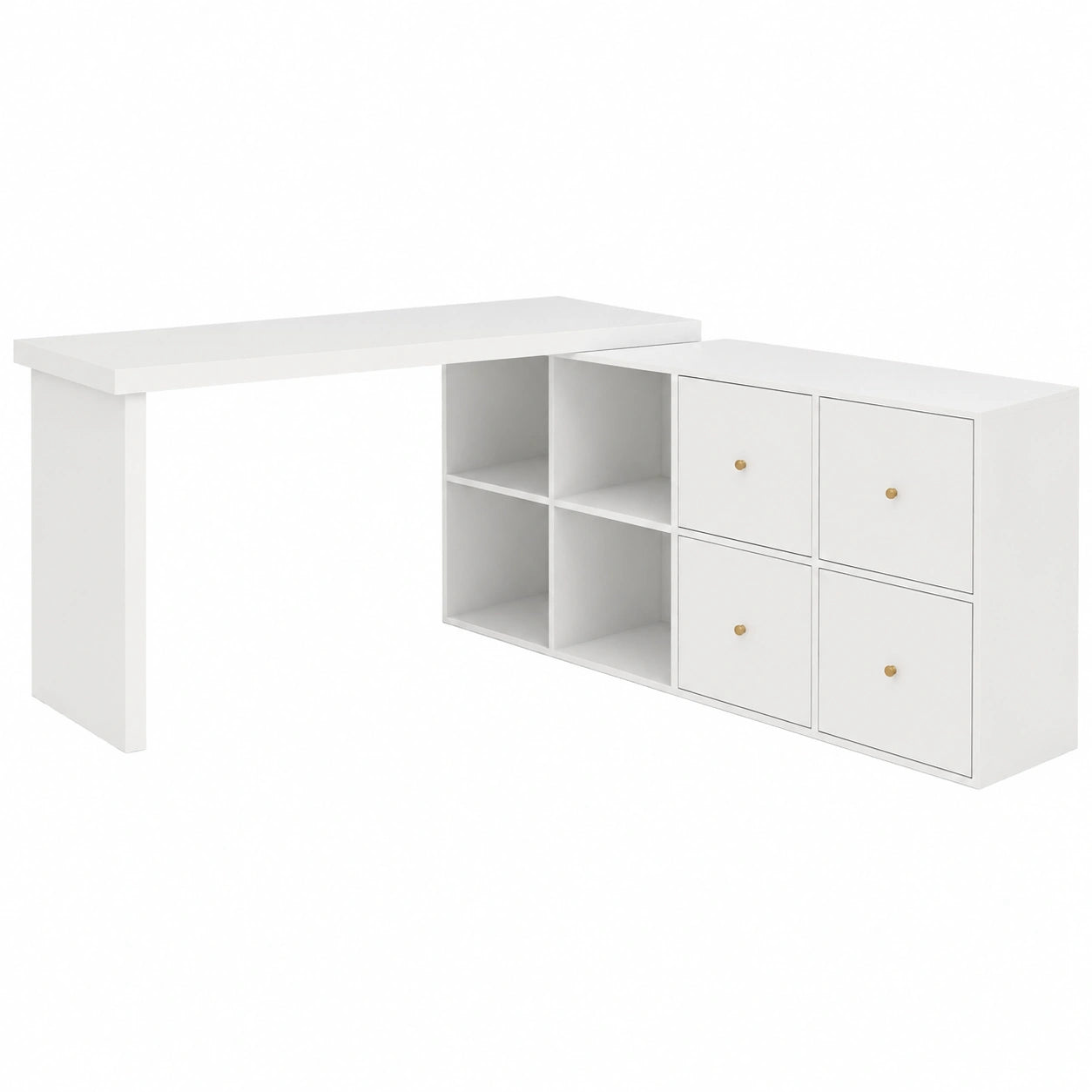 Bureau d'angle extensible multifonction avec rangement pratique
