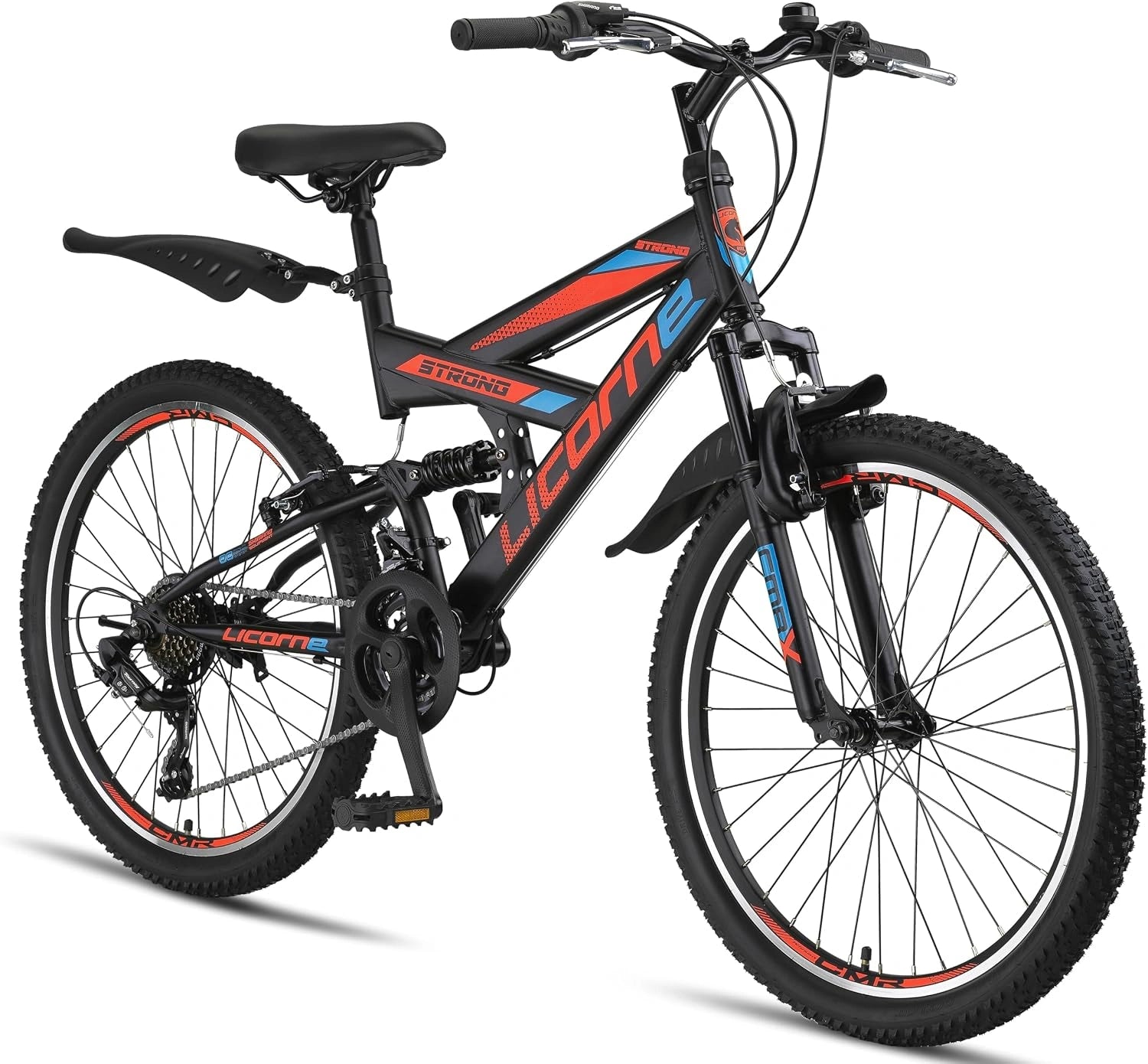 V¨¦lo Tout-Terrain Licorne 24/26 Pouces - 21 Vitesses - Suspension Int¨¦grale pour Toute la Famille