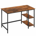 Table Informatique Moderne pour Domicile ou Bureau, 120 x 60 x 76 cm, Marron Rustique et Noir