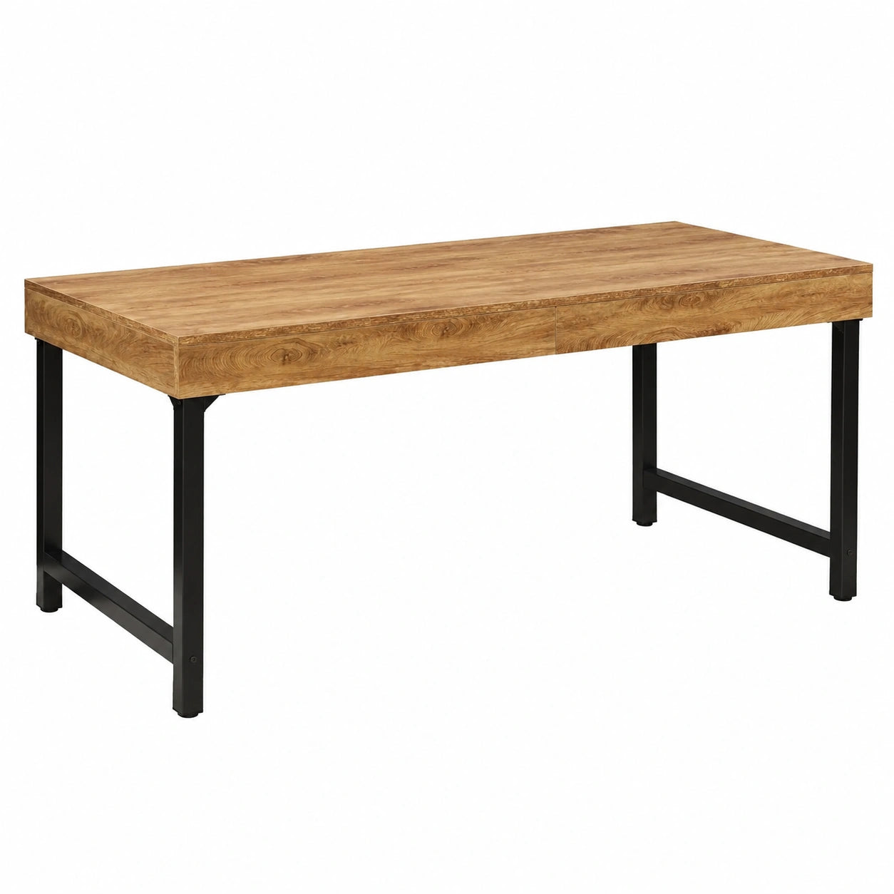 Bureau d'ordinateur industriel 140 cm avec pieds en métal robuste